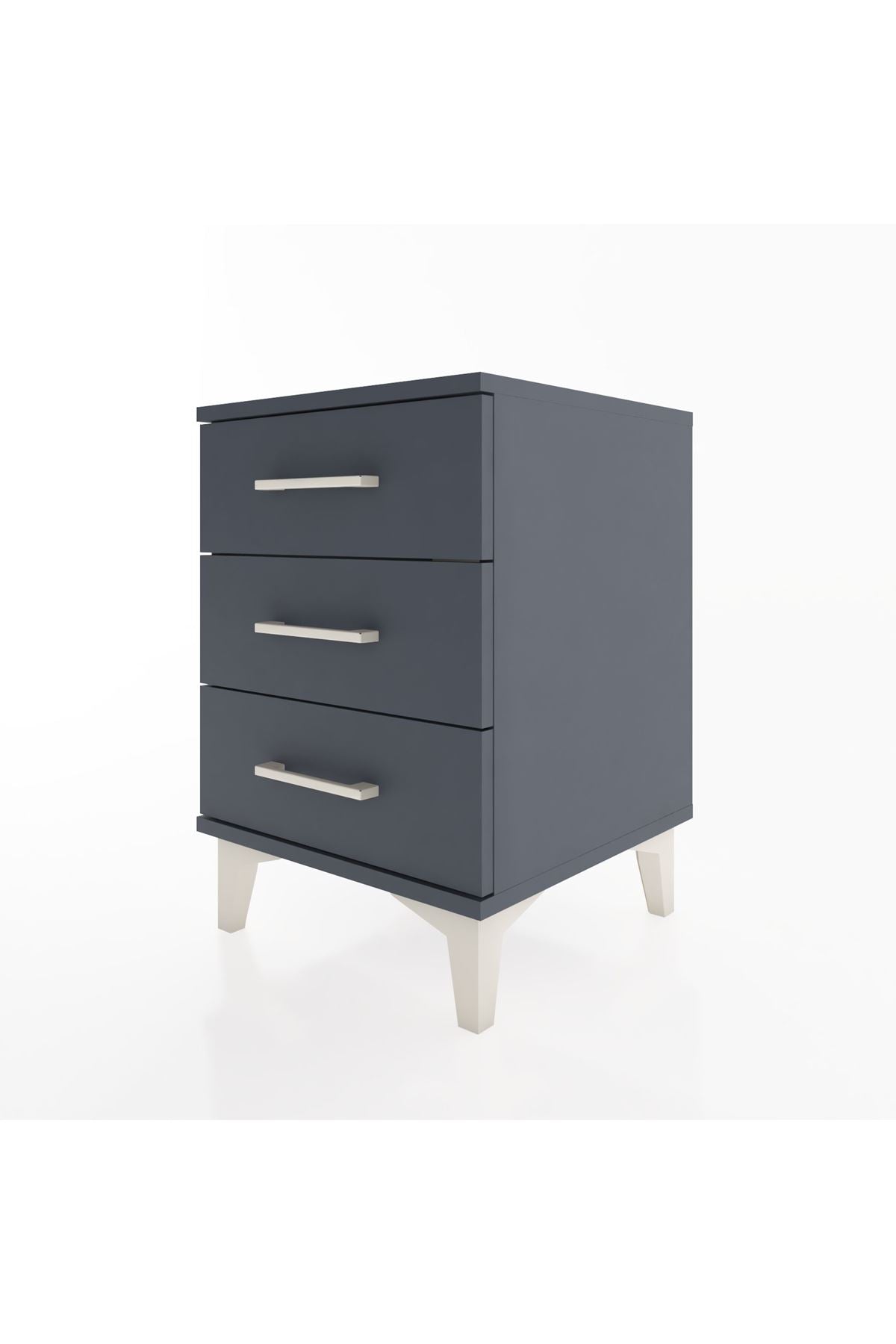 Hyperion Komodin 3 Çekmeceli 44x44x64 Antrasit-Antrasit