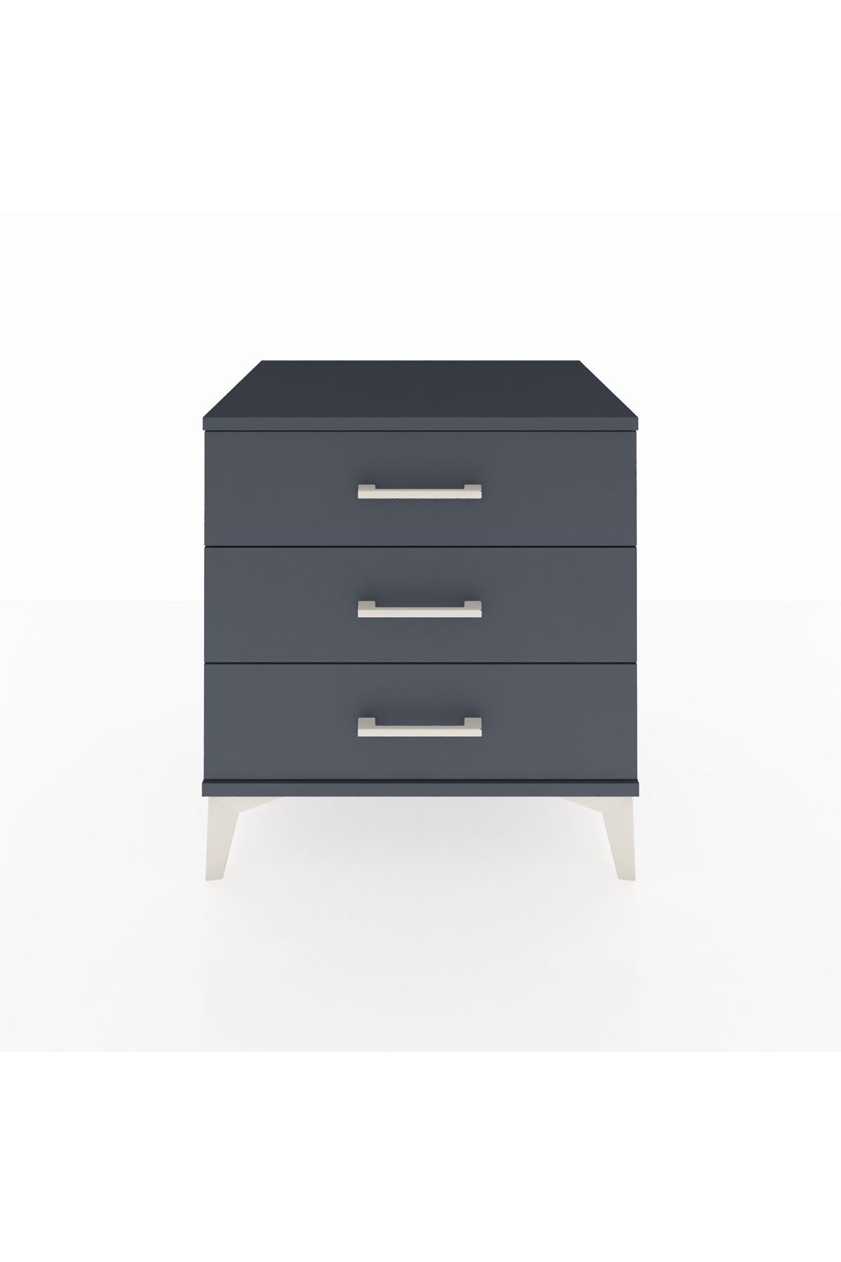 Hyperion Komodin 3 Çekmeceli 60x44x64 Antrasit-Antrasit