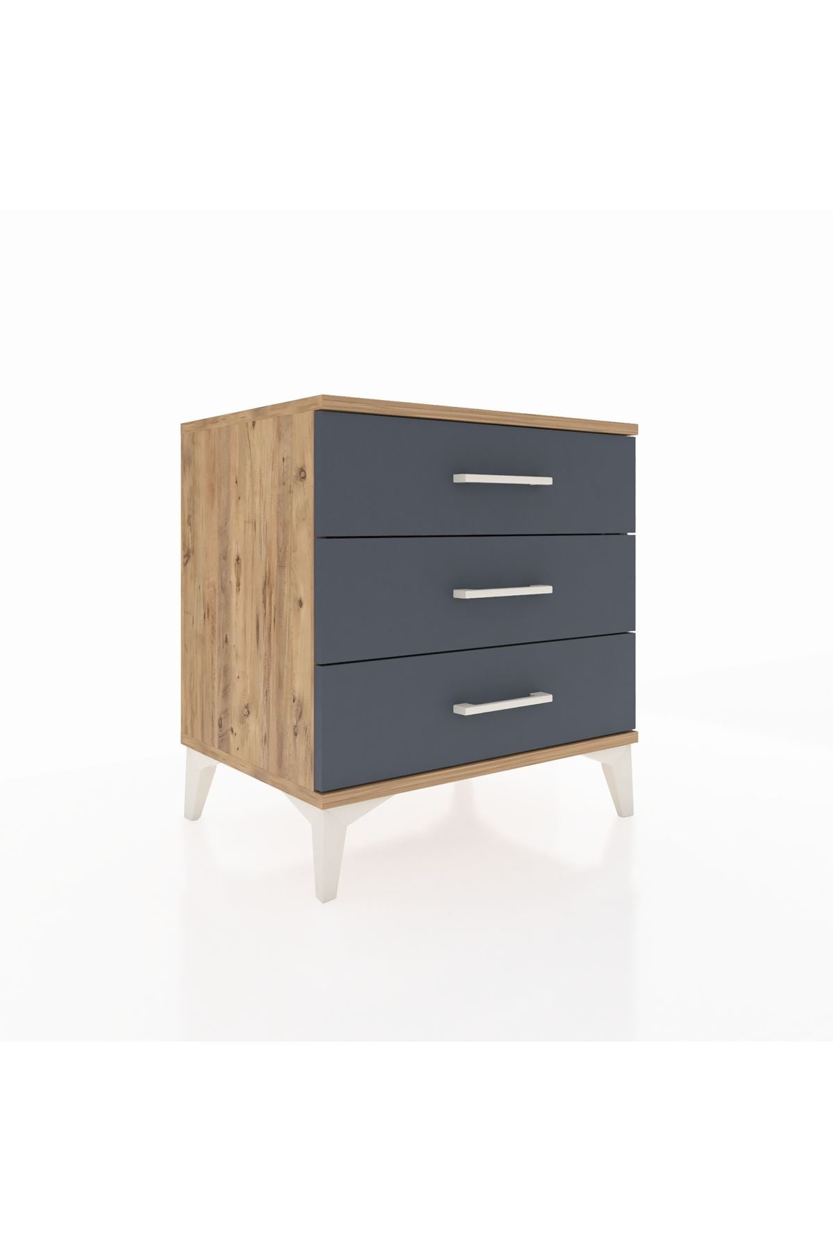 Hyperion Komodin 3 Çekmeceli 60x44x64 Çam-Antrasit