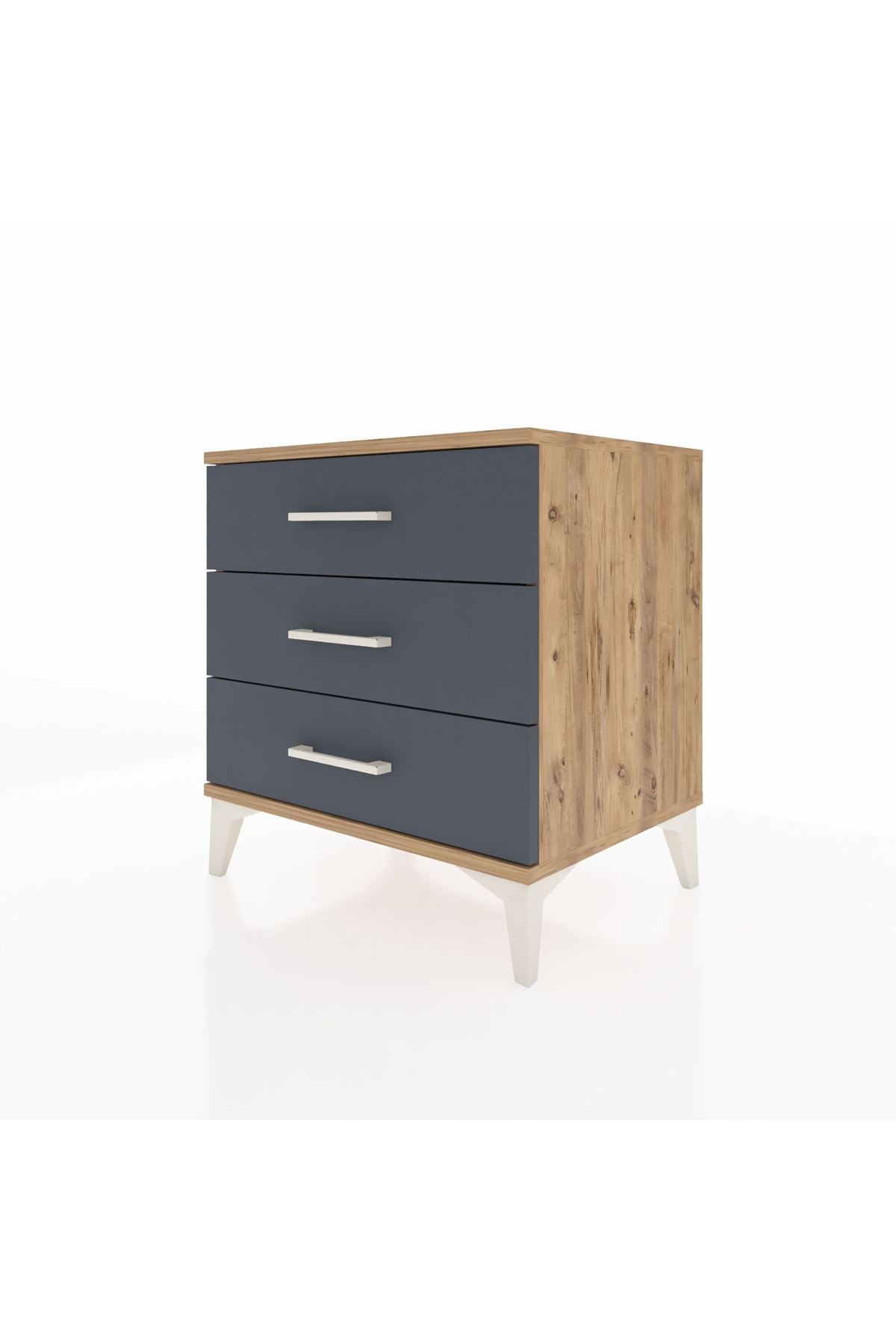 Hyperion Komodin 3 Çekmeceli 60x44x64 Çam-Antrasit