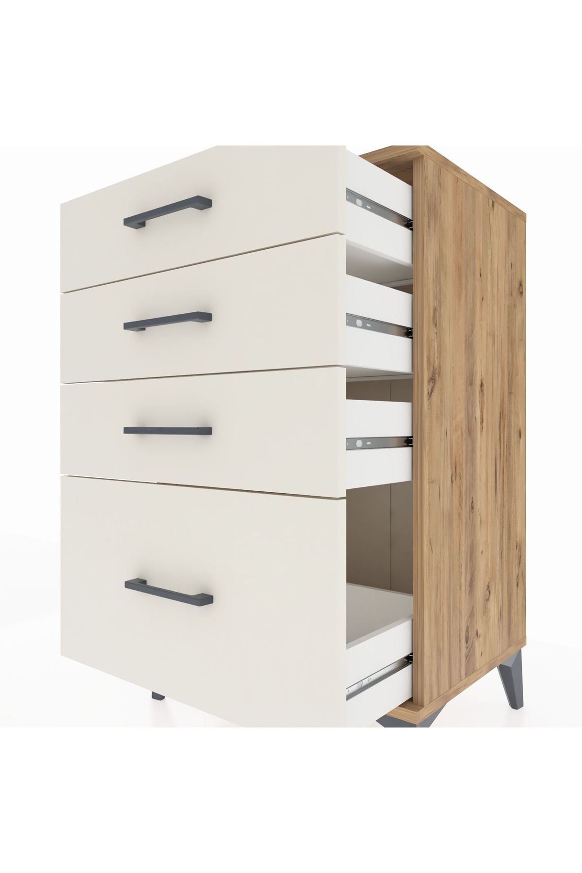 Hyperion Komodin 4 Çekmeceli 60x44x96 Çam-Aytaşı