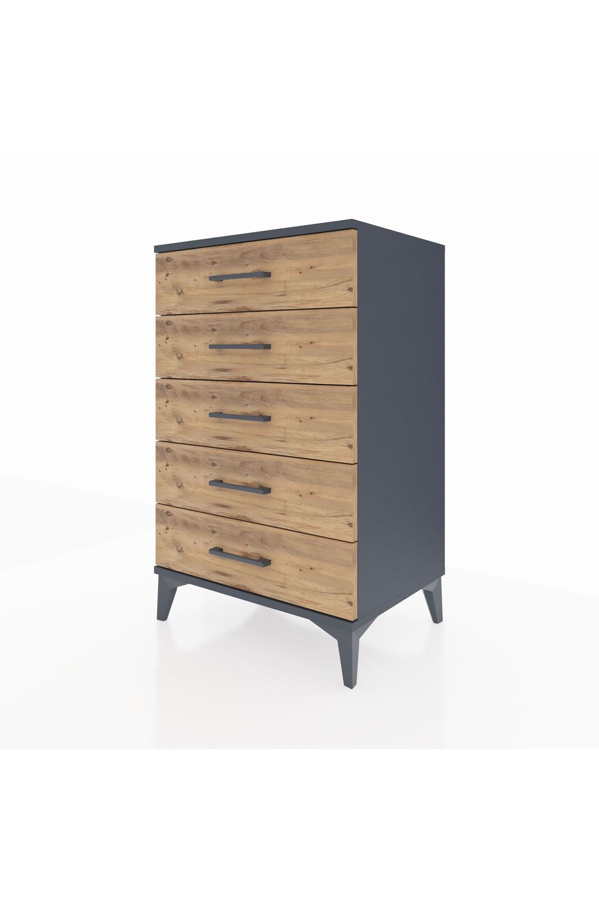 Hyperion Komodin 5 Çekmeceli 60x44x96 Antrasit-Çam
