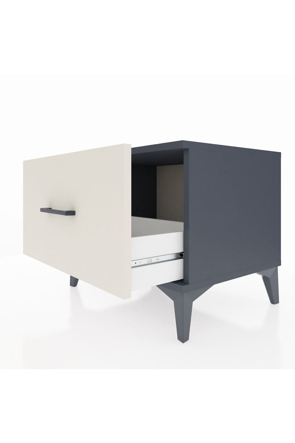 Hyperion Komodin Tek Çekmeceli 60x44x48 Antrasit-Aytaşı