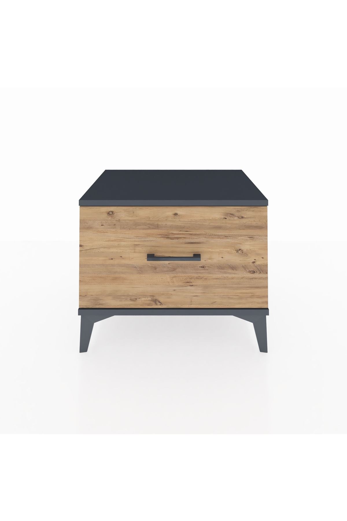 Hyperion Komodin Tek Çekmeceli 60x44x48 Antrasit-Çam