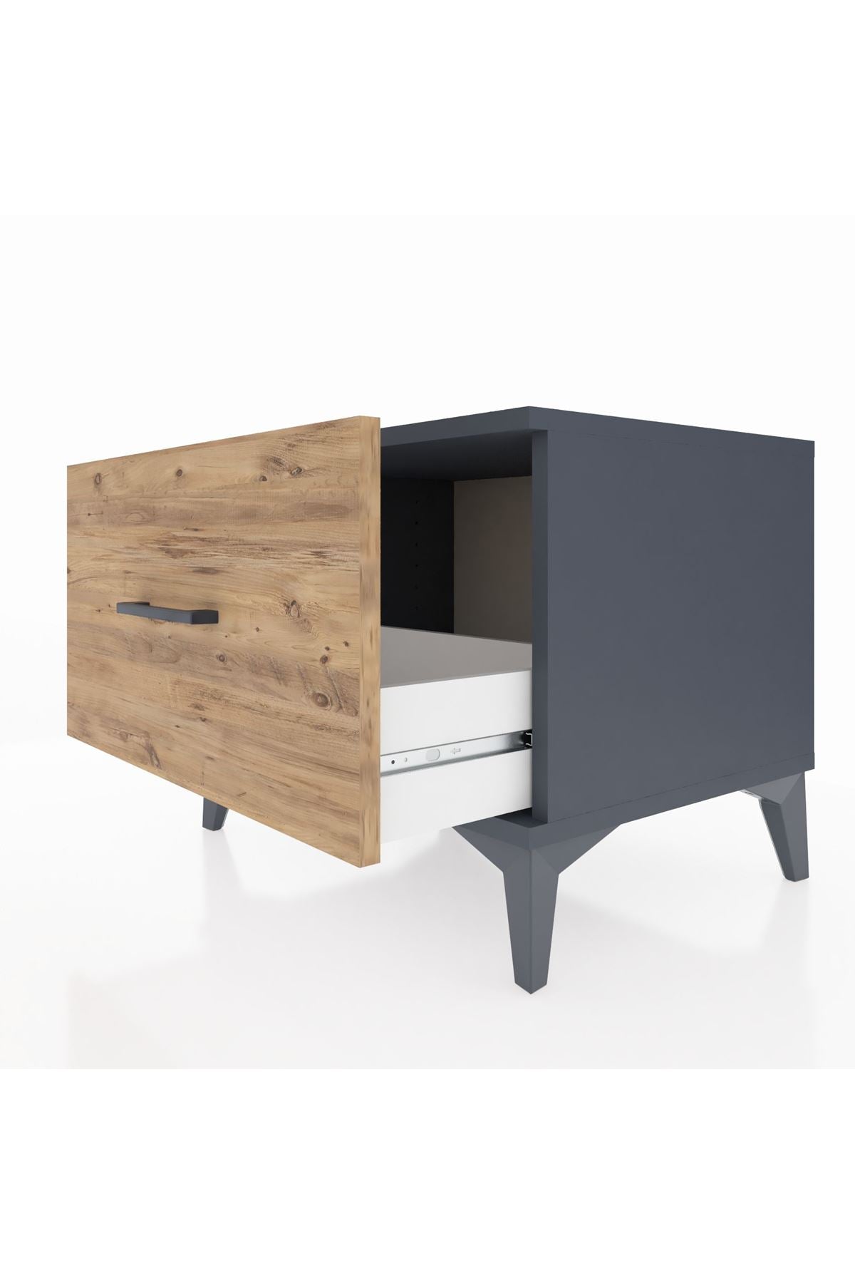 Hyperion Komodin Tek Çekmeceli 60x44x48 Antrasit-Çam