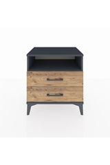 Hyperion Komodin Tek Raflı 2 Çekmeceli 60x44x64 Antrasit-Çam