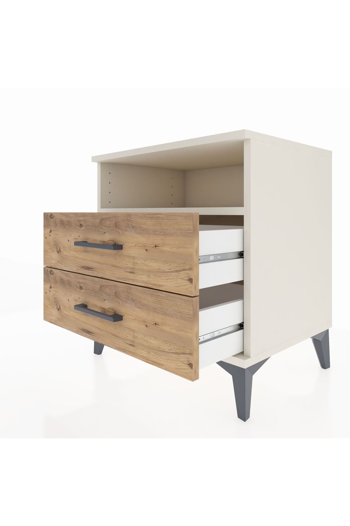 Hyperion Komodin Tek Raflı 2 Çekmeceli 60x44x64 Aytaşı-Çam