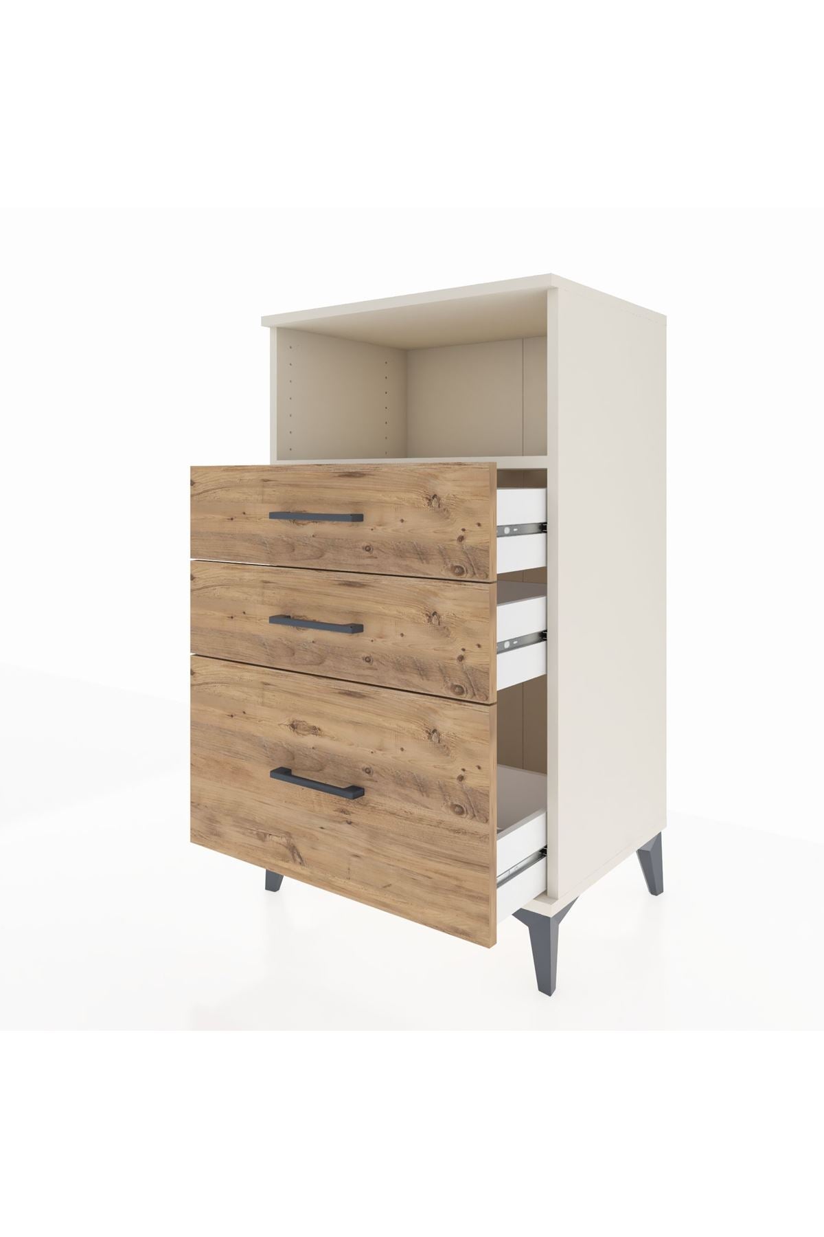 Hyperion Komodin Tek Raflı 3 Çekmeceli 60x44x106 Aytaşı-Çam