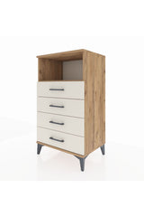 Hyperion Komodin Tek Raflı 4 Çekmeceli 60x44x106 Çam-Aytaşı