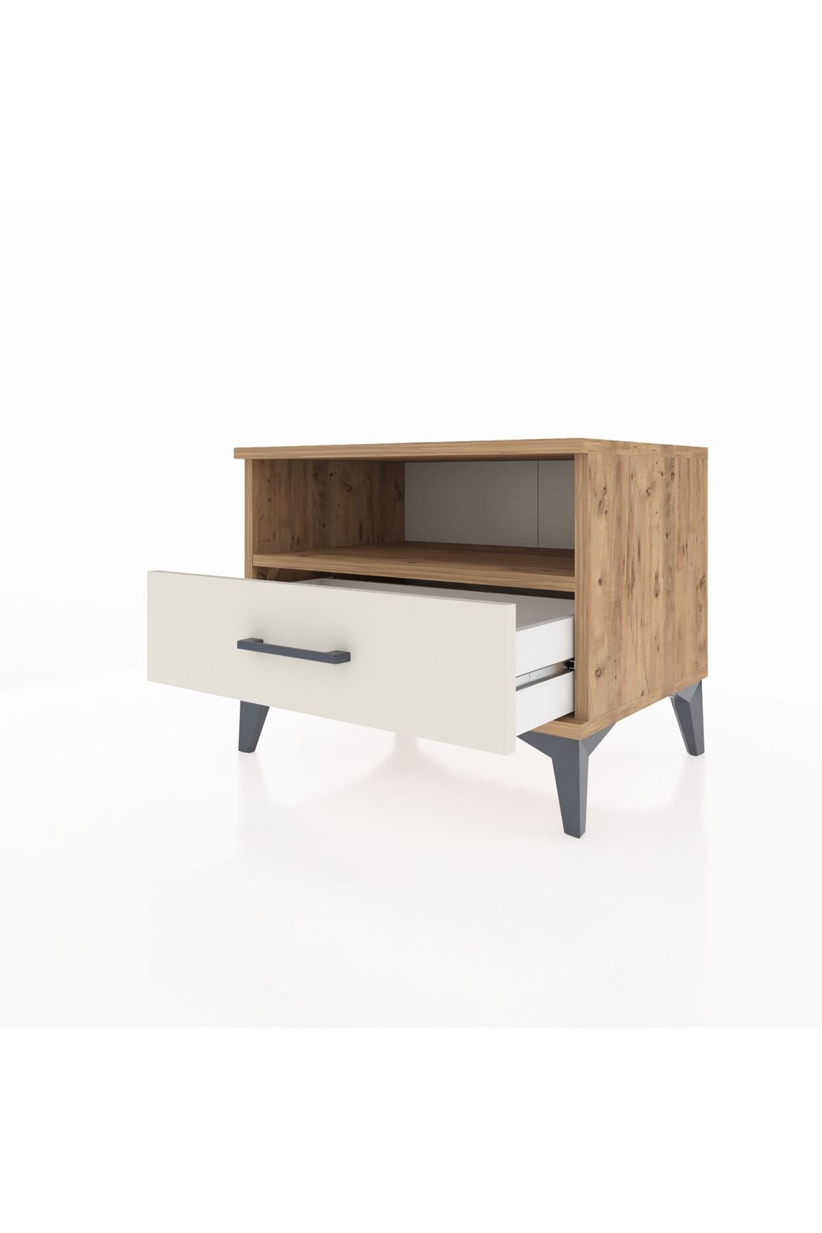 Hyperion Komodin Tek Raflı Tek Çekmeceli 60x44x48 Çam-Aytaşı