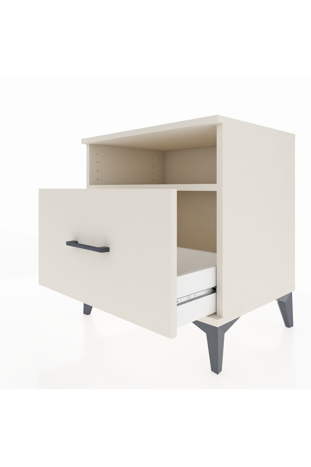 Hyperion Komodin Tek Raflı Tek Çekmeceli 60x44x64 Aytaşı-Aytaşı