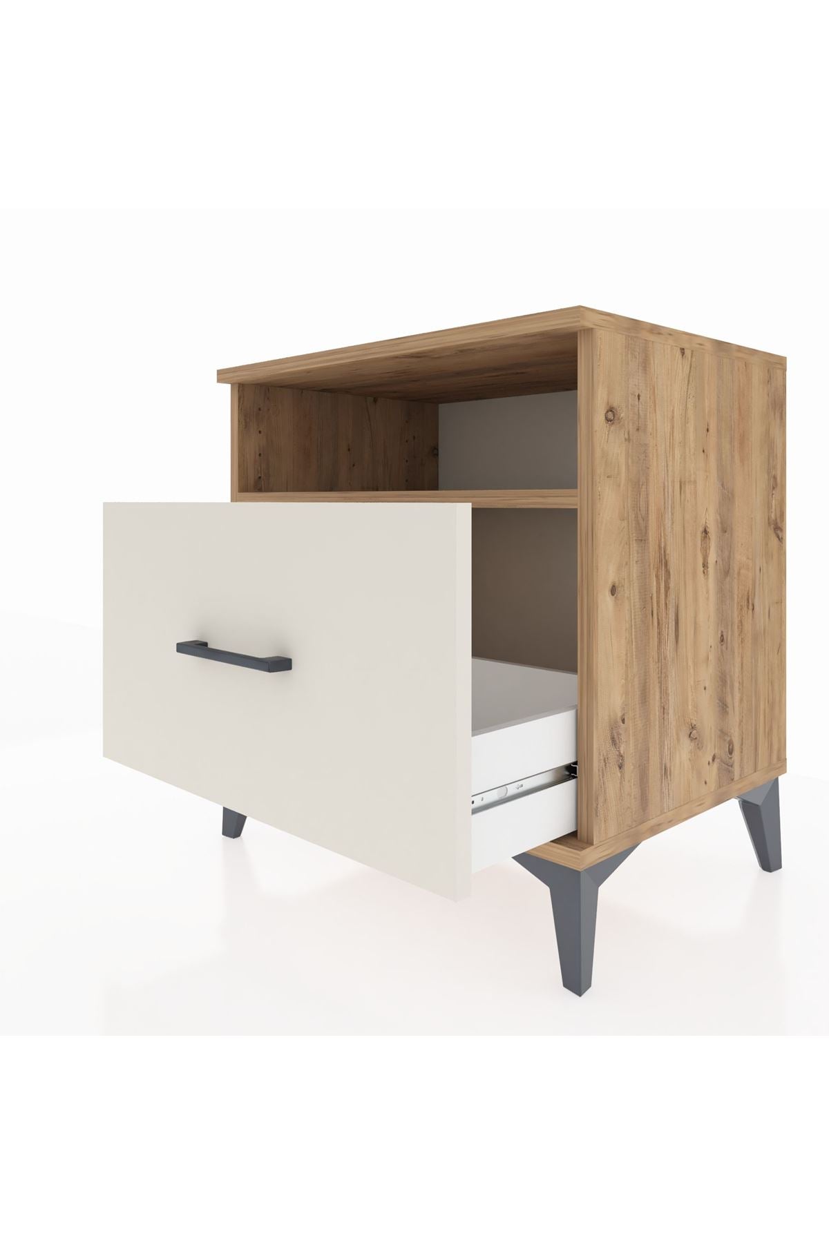 Hyperion Komodin Tek Raflı Tek Çekmeceli 60x44x64 Çam-Aytaşı