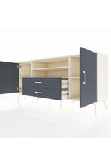 Hyperion Konsol 4 Raflı 2 Çekmeceli 2 Kapaklı 176x44x83 Aytaşı-Antrasit