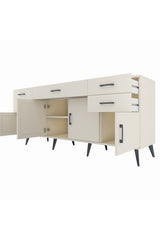 Hyperion Konsol Tek Raflı 5 Çekmeceli 4 Kapaklı 176x44x83 Aytaşı-Aytaşı