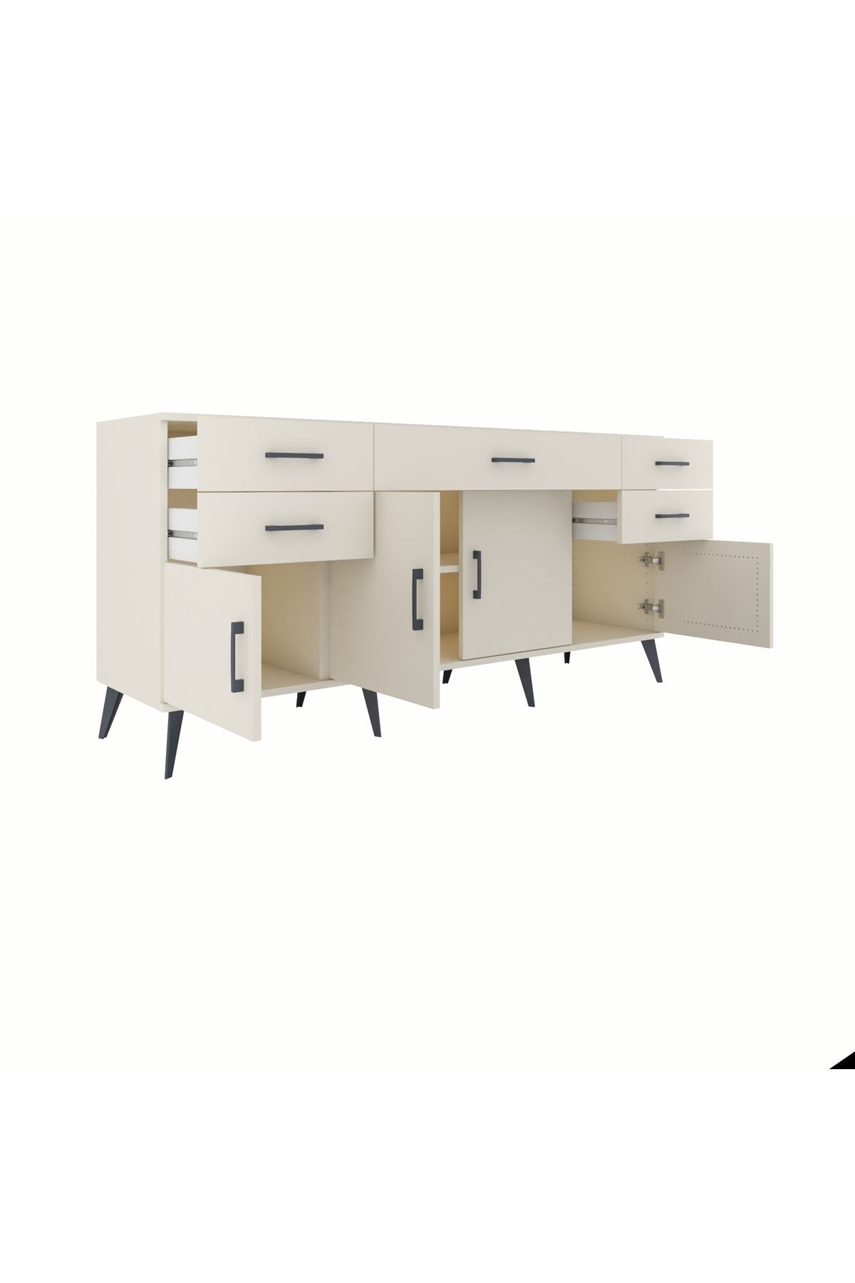 Hyperion Konsol Tek Raflı 5 Çekmeceli 4 Kapaklı 176x44x83 Aytaşı-Aytaşı