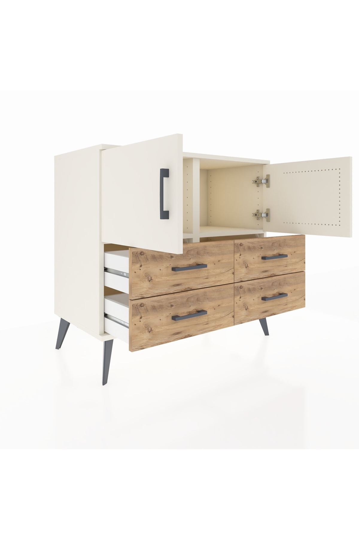 Hyperion Şifonyer 2 Raflı 4 Çekmeceli 2 Kapaklı 88x44x80 Aytaşı-Aytaşı/Çam