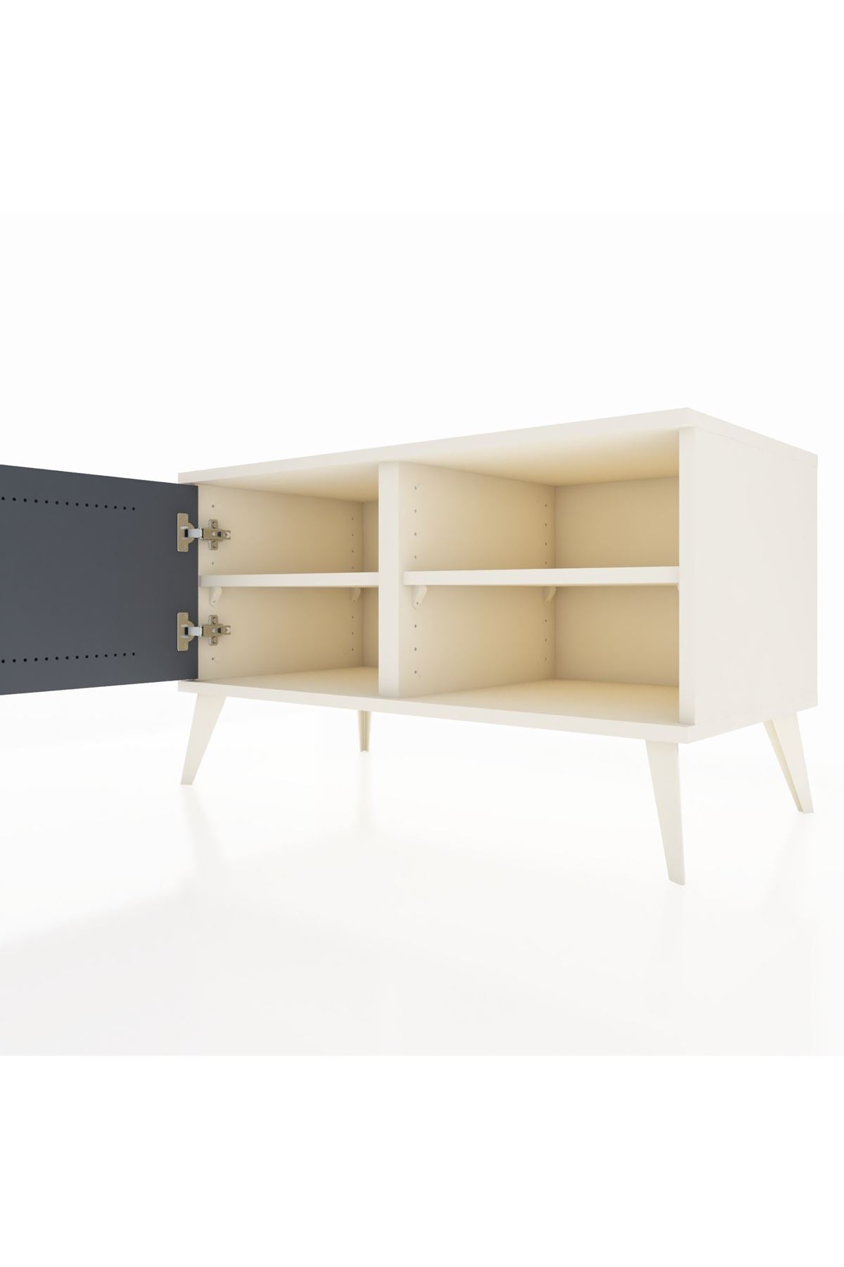 Hyperion Şifonyer 2 Raflı Tek Kapaklı  88x44x48 Aytaşı-Antrasit/Aytaşı