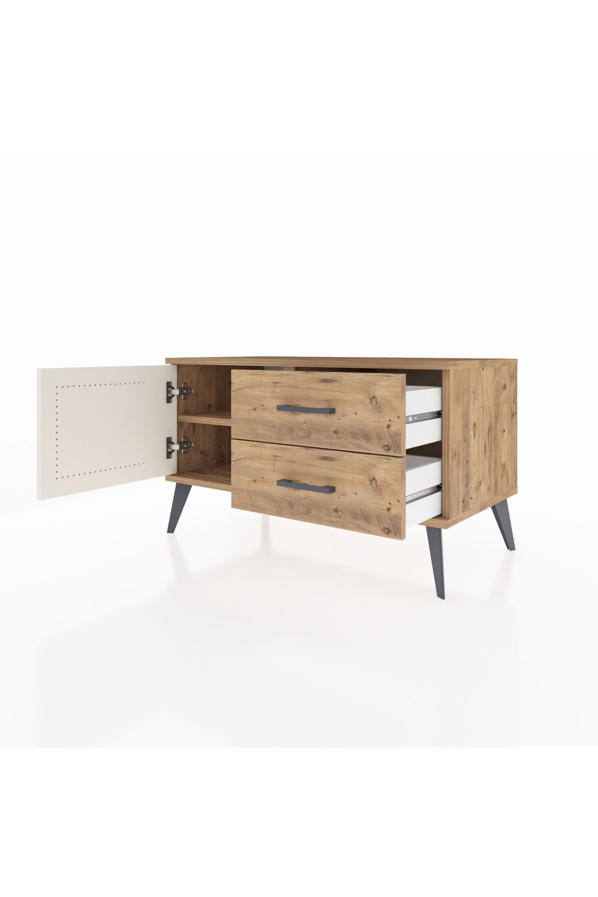 Hyperion Şifonyer Tek Raflı 2 Çekmeceli Tek Kapaklı  88x44x48 Çam-Aytaşı/Çam