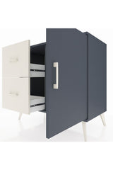 Hyperion Şifonyer Tek Raflı 2 Çekmeceli Tek Kapaklı  88x44x80 Antrasit-Antrasit/Aytaşı