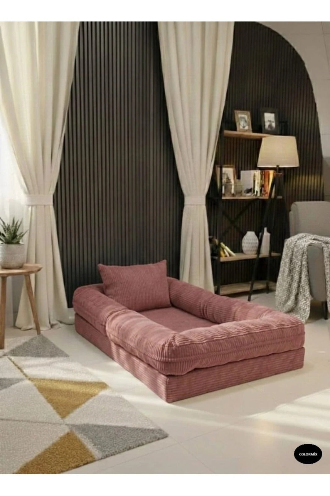 Çocuk Yer Yatağı 150x90 cm – Sünger Bebek Oyun Minderi Yıkanabilir Kılıflı | Pembe